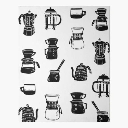 Kettle linocut black and white kitchen appliance coffee and tea water ketle  Coffee Mug by monoo