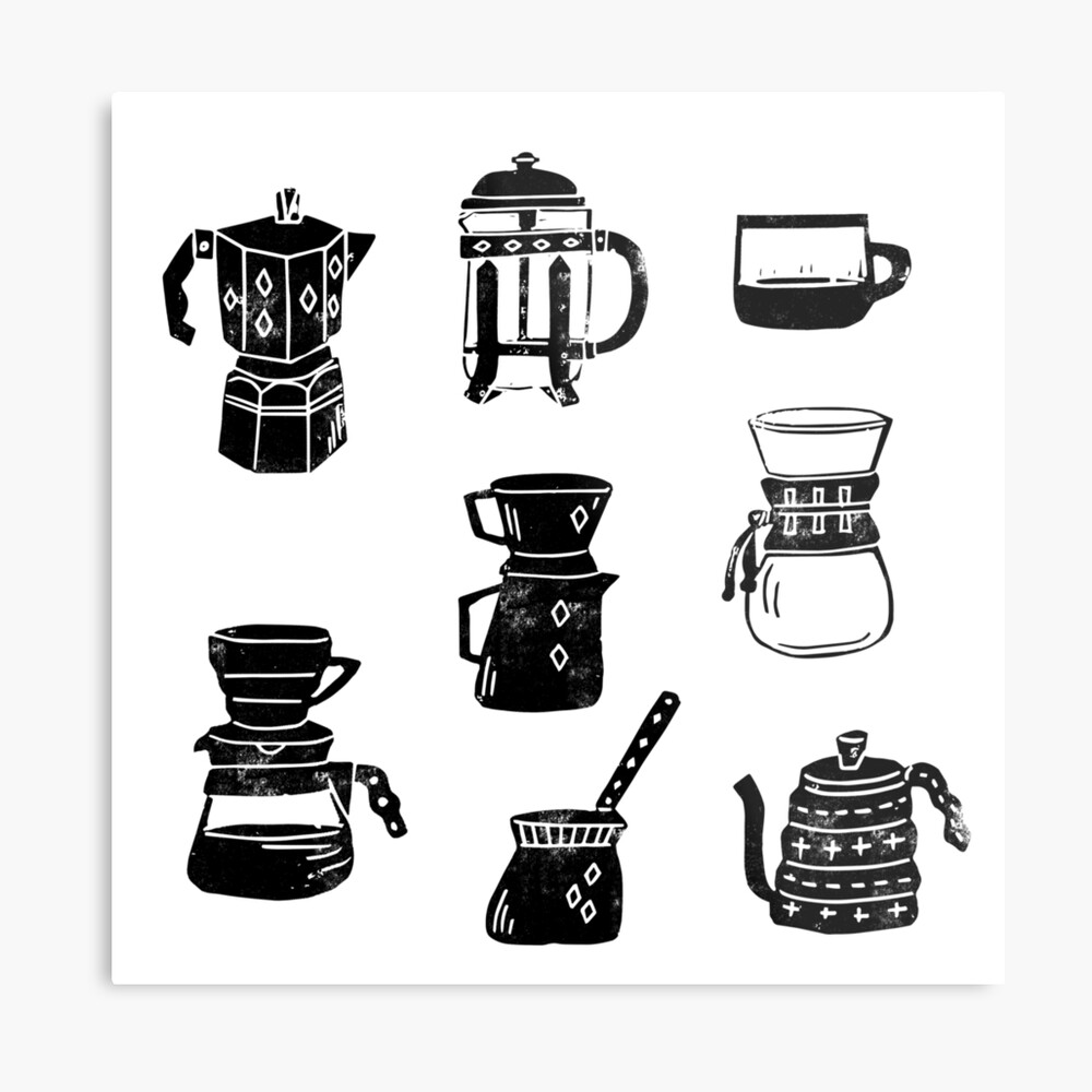 Chemex coffee maker linocut black and white kitchen food restaurant cafe  art Travel Mug by monoo