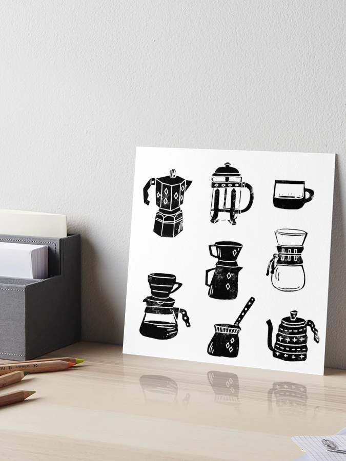 Chemex coffee maker linocut black and white kitchen food restaurant cafe  art Travel Mug by monoo