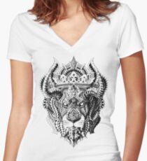 Camiseta entallada de cuello en V Rey Leon