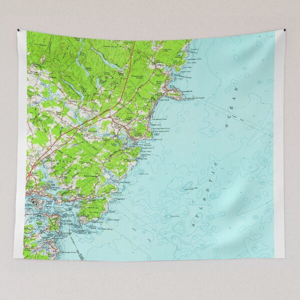 Item preview, Vintage Map of York Maine (1956) designed and sold by BravuraMedia.