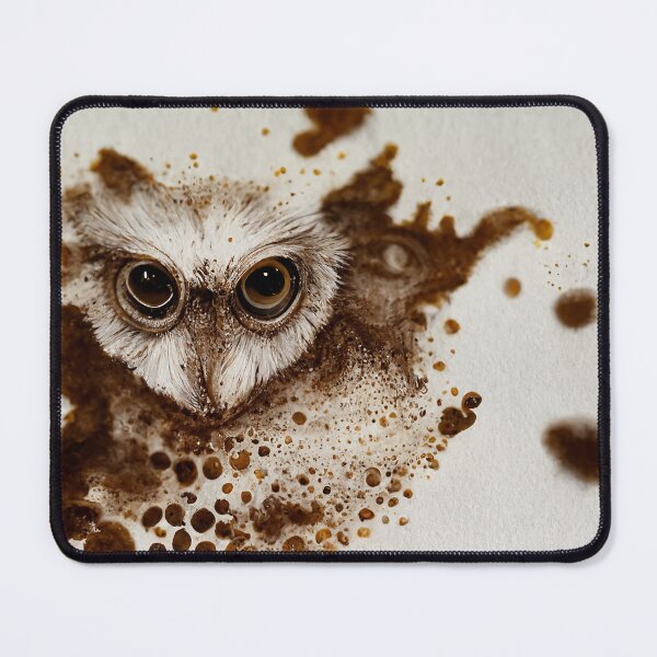 Item preview, Abstract Art of an owl in Coffee Stain Form - Created by Artificial Intelligence designed and sold by Created-by-AI.