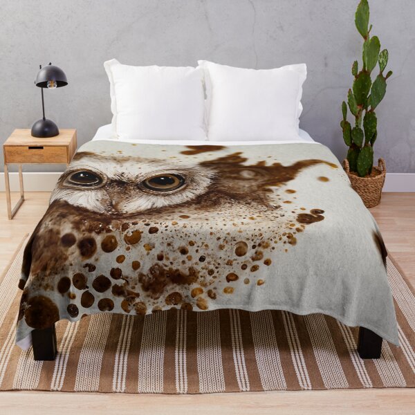 Item preview, Abstract Art of an owl in Coffee Stain Form - Created by Artificial Intelligence designed and sold by Created-by-AI.