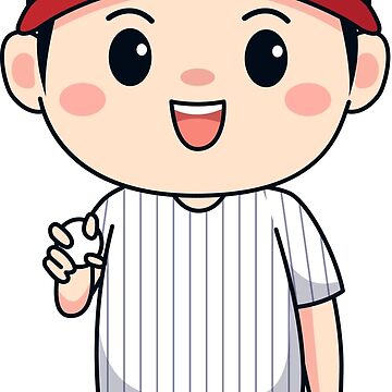 Premium Vector  Cute boy playing baseball kawaii chibi character