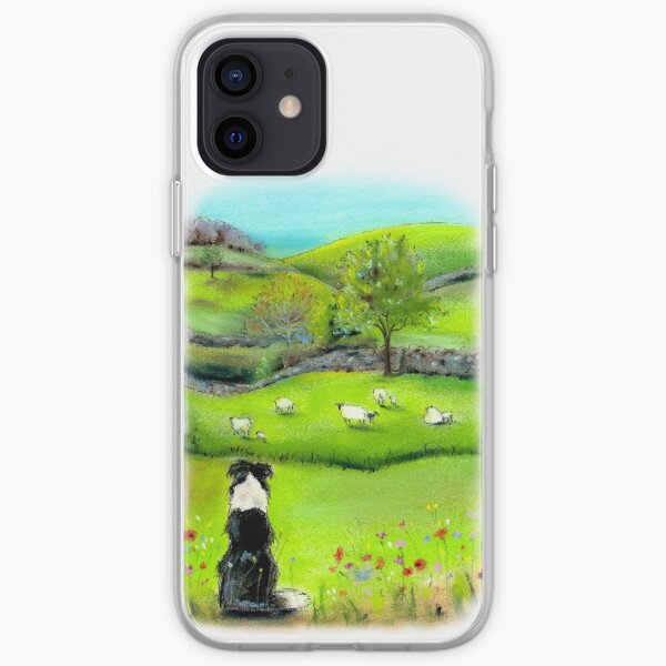 Keeping Watch - Border Collie Sheep Dog iPhone Soft Case