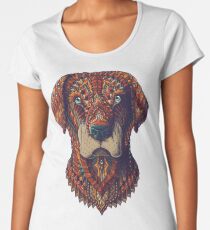 Camiseta premium de cuello ancho Labrador (Versión en color)
