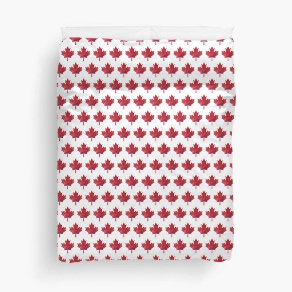 Canada Day Watercolour Maple Leaf Pattern Duvet Cover