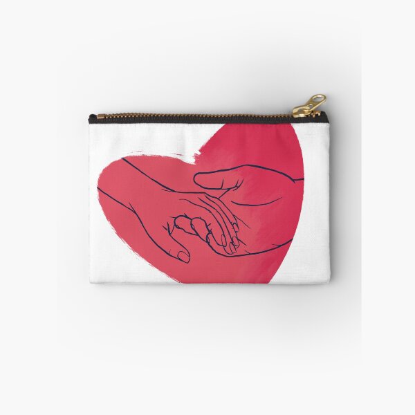 Item preview, Red Heart and Two Hands in Line and Watercolor Art designed and sold by RED by Arcanum Studio.