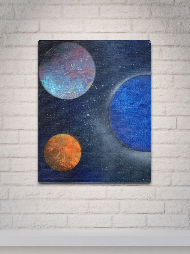 Three Vibrant Planets in Space Spray Paint Canvas -  Norway