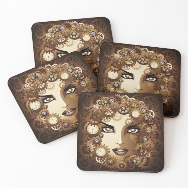 Item preview, Steampunk Girl Retro Surreal Portrait  designed and sold by BluedarkArt.