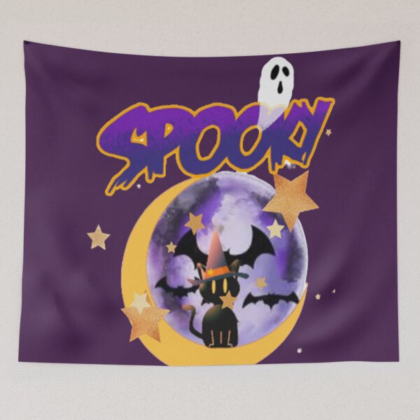 Item preview, Spooky Cat Halloween,   Halloween Lettering Spooky Halloween kawaii fun design,   Vintage Halloween, Kawaii Carved Pumpkin Vibes,Witches Brew And All Things Halloween designed and sold by Adri Barnard.