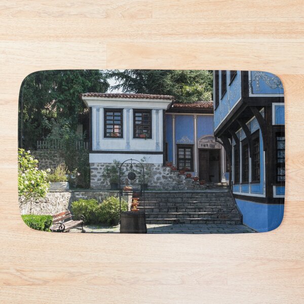 Item preview, Old Town Plovdiv - Blue and White Revival House Courtyard designed and sold by Georgia Mizuleva.