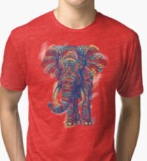 Ornate Elephant (Watercolor Version) Tri-blend T-Shirt