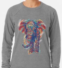 Sudadera ligera Elefante adornado (versión de acuarela)