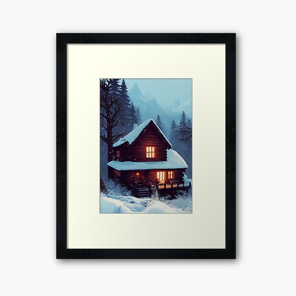 Cozy Winter Cabin Poster for Sale by devath