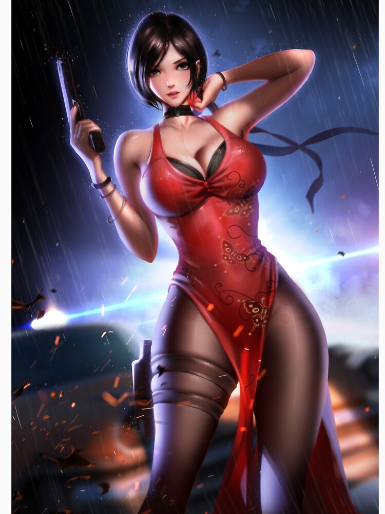 Sexy Ada Wong Resident Evil Re Series Hot Lewd Boobs Tits Hentai Girl With Gun T Shirt For