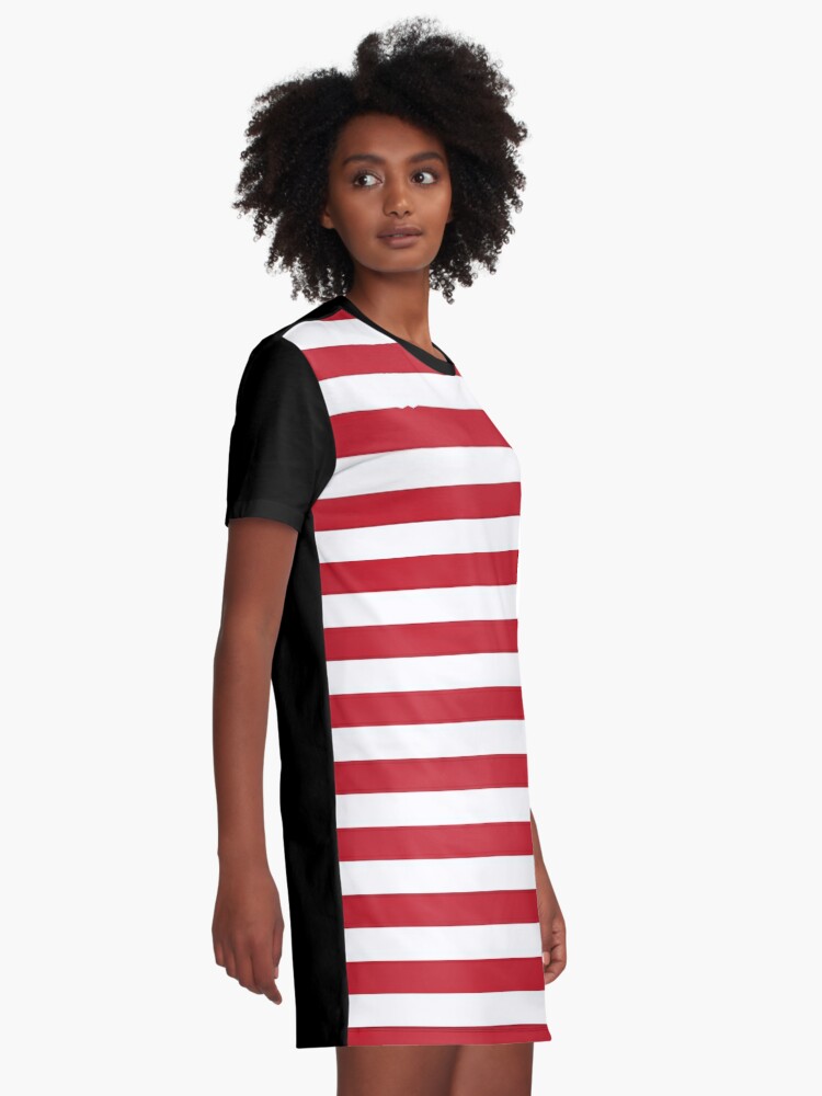 red and white striped t shirt dress