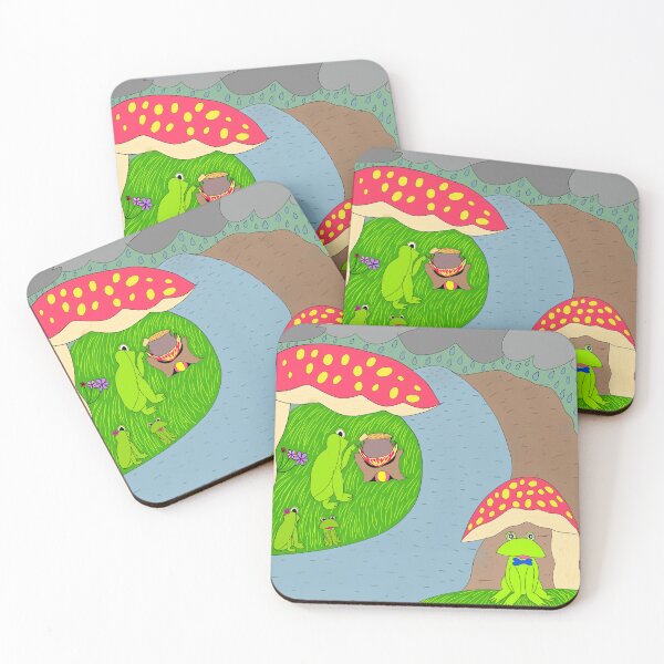 Item preview, Frog family feasting in a rainy day designed and sold by Darkies-store.