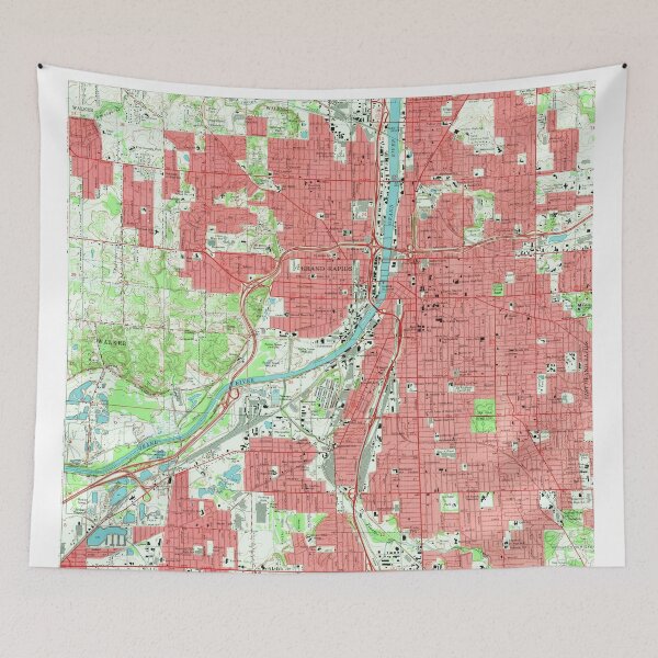Item preview, Vintage Map of Grand Rapids Michigan (1967)  designed and sold by BravuraMedia.