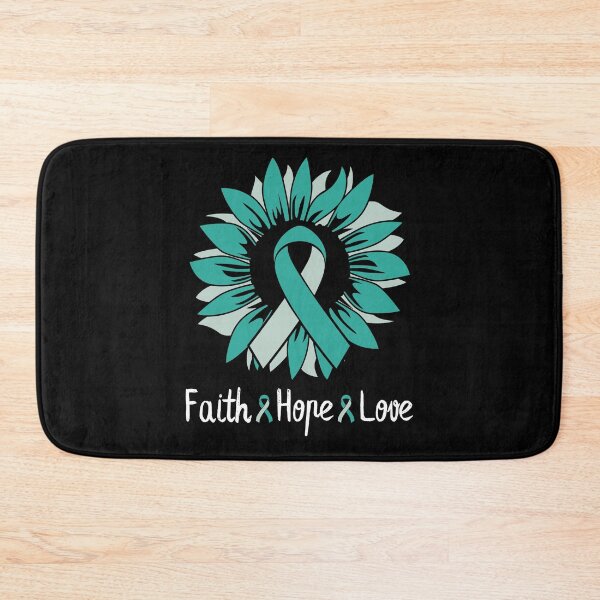 Item preview, Ovarian Cancer Awareness Month Sunflower Teal Ribbon Faith Hope Love designed and sold by Kaladzishop.