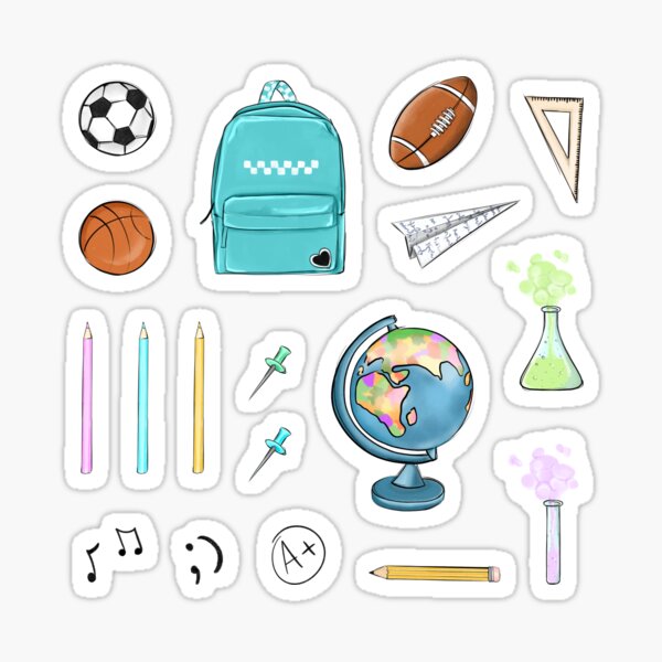 "Back to School Supplies Student Education School Materials " Sticker