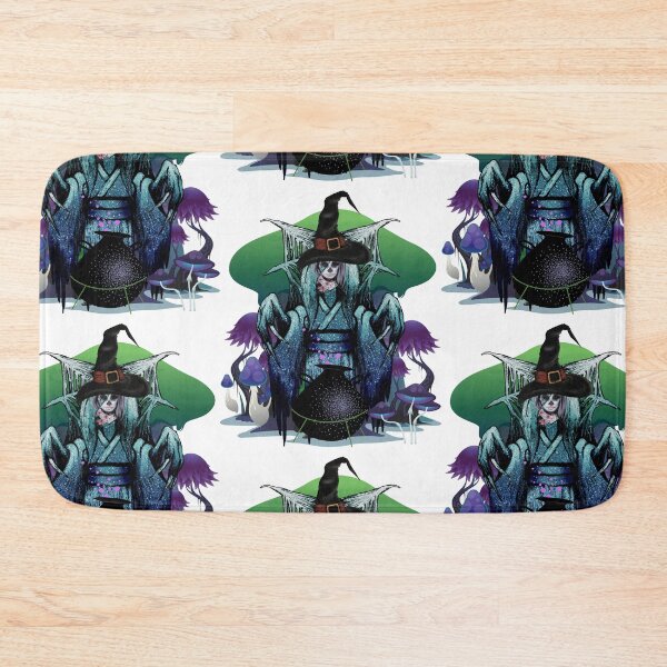 Item preview, Witch with purple & green saucepan with mushrooms, cooking magic potion designed and sold by Anke Franikowski.