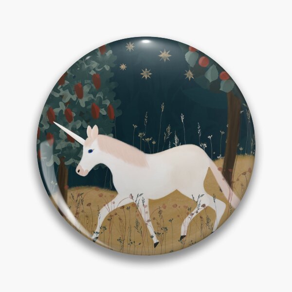 Item preview, Unicorn in the Forest - green background designed and sold by KizzyW.