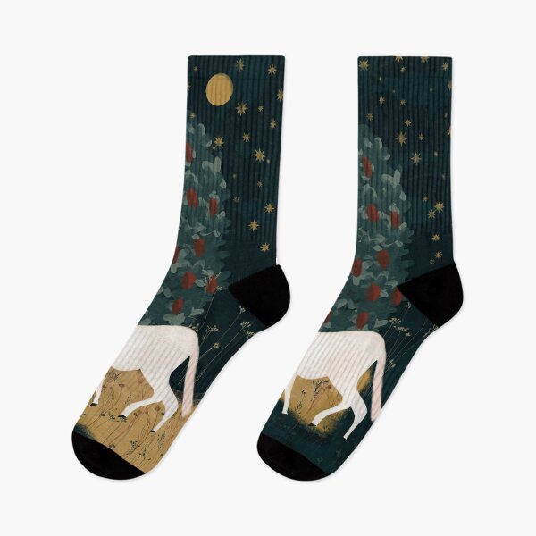 Item preview, Unicorn in the Forest - green background designed and sold by KizzyW.