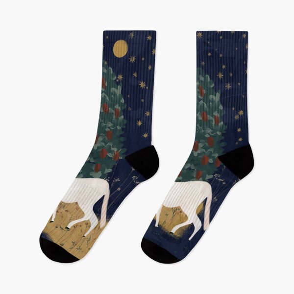Item preview, Unicorn in the Forest - blue background designed and sold by KizzyW.