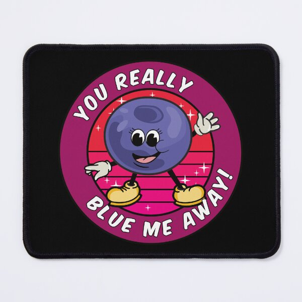Item preview, Funny Cartoon Blueberry Pun:You really blue me away designed and sold by Happy Puppy Print On Demand.