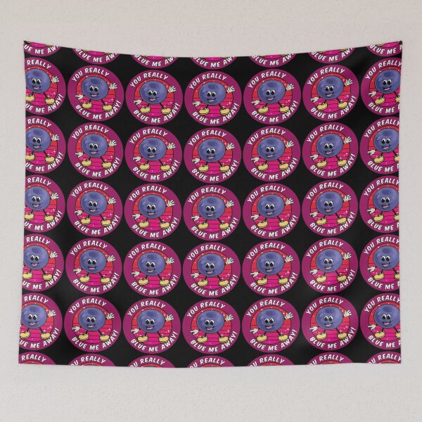 Item preview, Funny Cartoon Blueberry Pun:You really blue me away designed and sold by Happy Puppy Print On Demand.