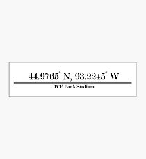 University of Minnesota - TCF Bank Stadium Coordinates Photographic Print