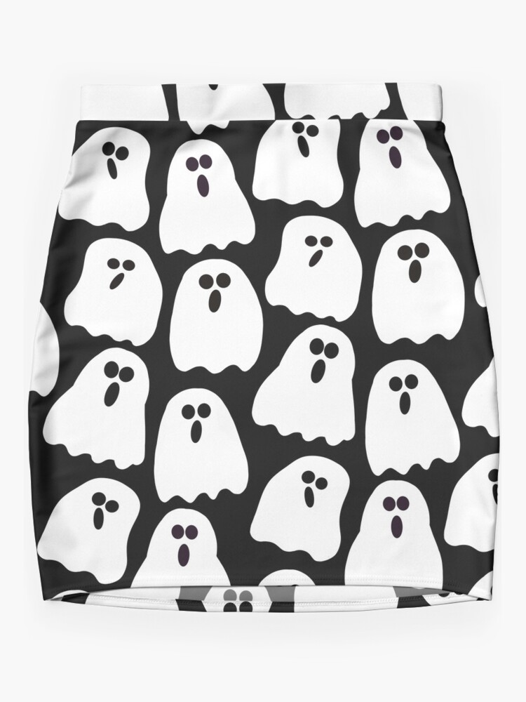 Disover Halloween Black and White Ghosts Mini Skirt