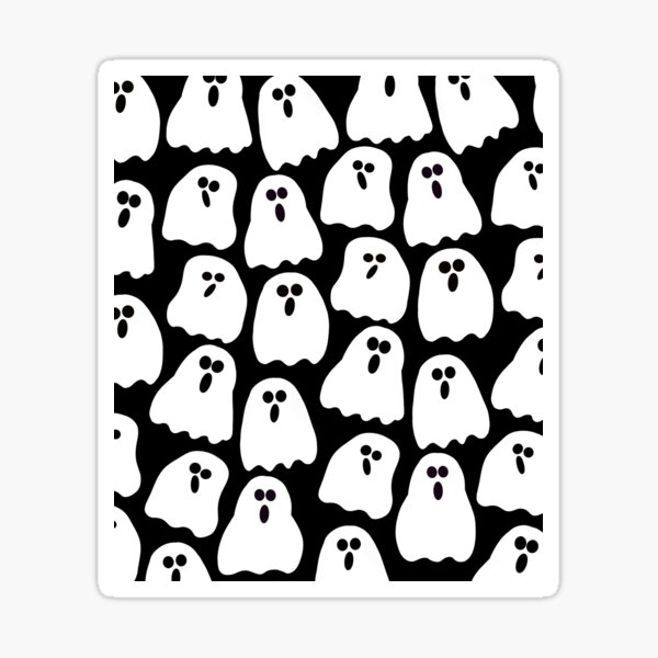 Item preview, Halloween Black and White Ghosts Pattern designed and sold by OneThreeSix.