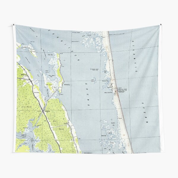 "Vintage Northern Outer Banks Map (1940)" Tapestry for Sale by BravuraMedia  Redbubble