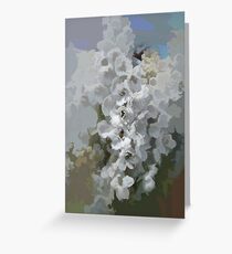 abstract of White Hollyhocks Greeting Card