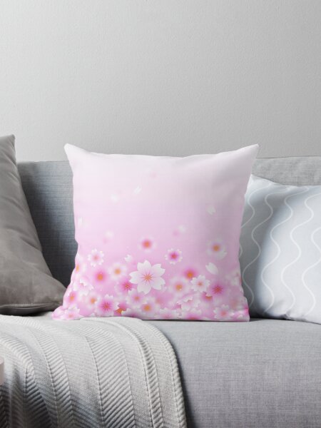 Vista previa del artículo con la obra «Flores de Sakura en fondo rosa», diseñado y vendido por DMJPRINT.