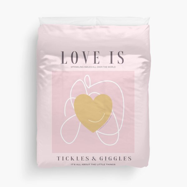 Love is tickles and giggles. Sprinkling smiles all over the world. Caroline Laursen original Duvet Cover