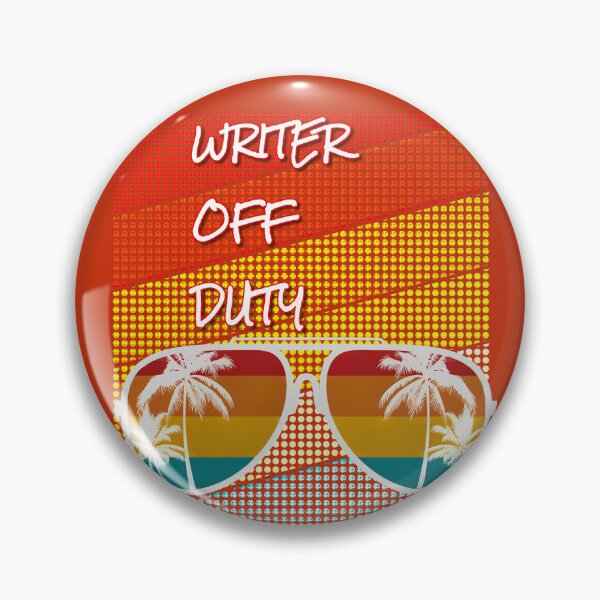 Item preview, Writer Off Duty with retro sunset & sunglasses.  designed and sold by CristalleLisa.