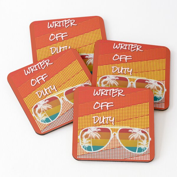 Item preview, Writer Off Duty with retro sunset & sunglasses.  designed and sold by CristalleLisa.