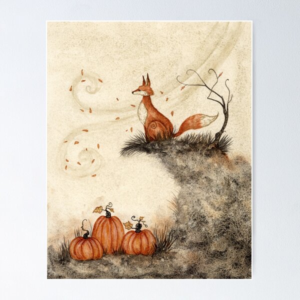 Item preview, Guarding the Pumpkin Patch designed and sold by AmyBrownArt.