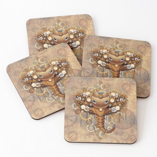 Item preview, Steampunk Elephant Vintage Retro Style Machine designed and sold by BluedarkArt.
