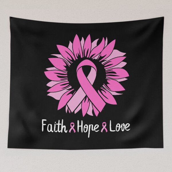 Item preview, Sunflower Teal Ribbon Faith Hope Love Breast Cancer Awareness Month designed and sold by Kaladzishop.