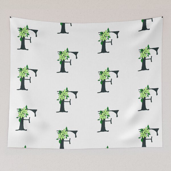Item preview, Green floral F monogram designed and sold by Coffee Lifestyle.