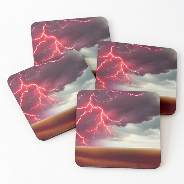 Item preview, AI Generated Art, Red Lightning Bolt in Thunderstorm designed and sold by ACC .