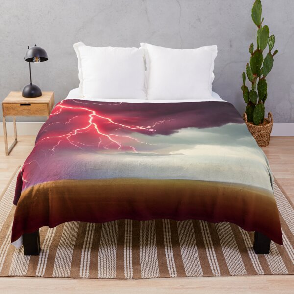 Item preview, AI Generated Art, Red Lightning Bolt in Thunderstorm designed and sold by ACC .