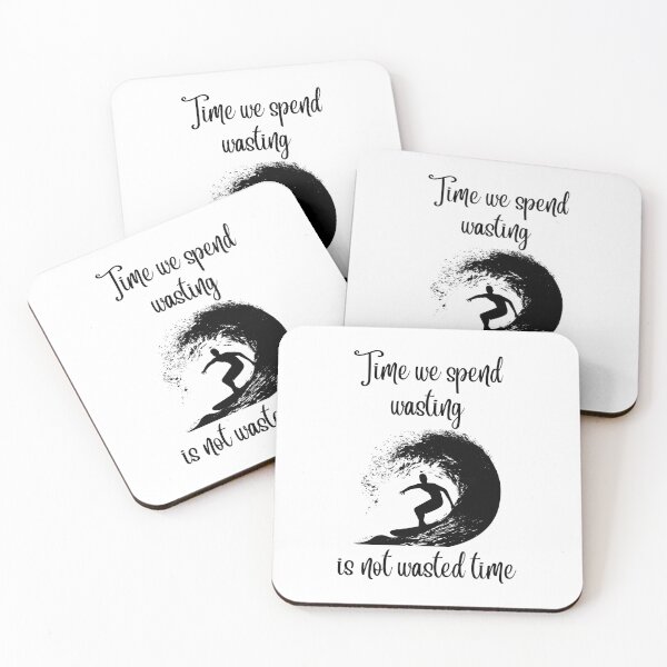 Item preview, TIME WE SPEND WASTING IS NOT WASTED TIME RETRO SURFER WHITE PRINT designed and sold by IslandBaneMerch.