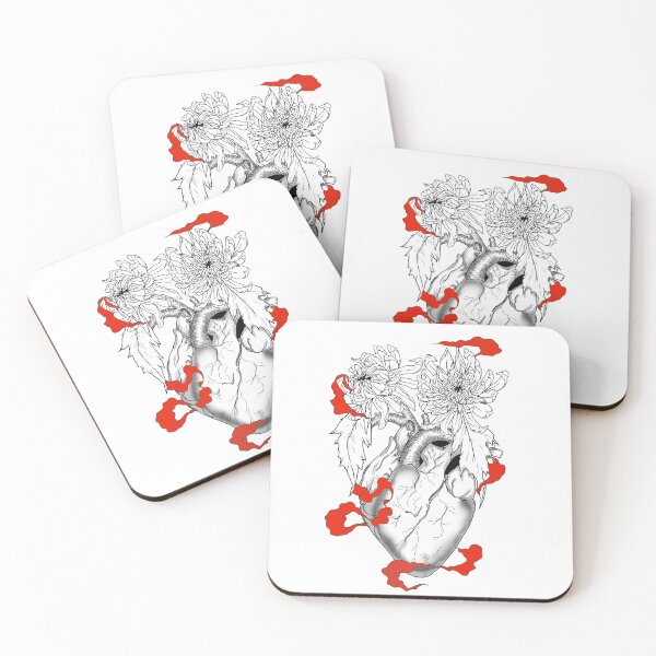 Item preview, Chrysanthemums, heart, red smoke artwork designed and sold by Make.Studio-14946372-.