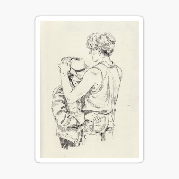 Cowboys are frequently secretly fond of each other #2 Illustration Sticker
