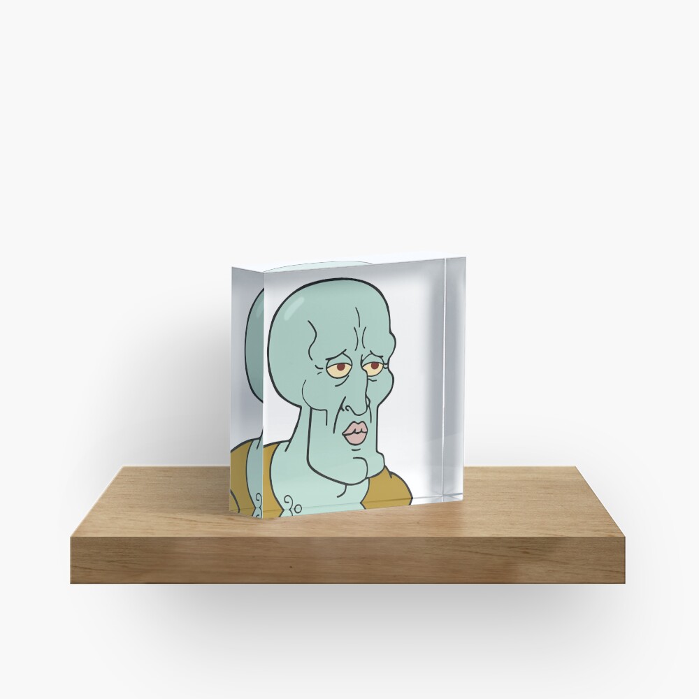 Handsome Squidward Meme Acrylic Block For Sale By Zelius Redbubble 